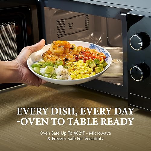 Miniatura 4 de Minh Long - Juego de vajilla de porcelana de 12 piezas para Acción de Gracias, platos y cuencos de cosecha de calabazas para 4, platos de otoño,