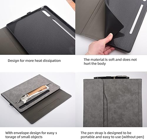 Miniatura 7 de VEVOOD Laptop Tablet Computer Cover for Lenovo Legion Y900 Tab Extreme 14.5-inches PU Leather All-Inclusive Cover (Gray)