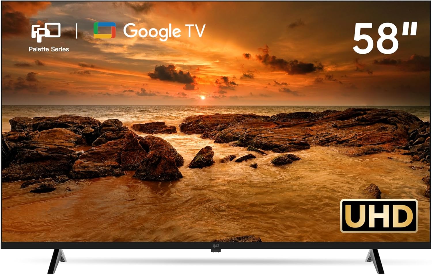 FPD 58 Inch Smart TV, 4K UHD Google TV with Google Play and Google Cast Built-in, HDR 10 Television with Voice Assistant Remote, WiFi Stream Live LED Flat Screen TVs, Dolby Audio(AG58-P1,2025) - Image 1 of 9