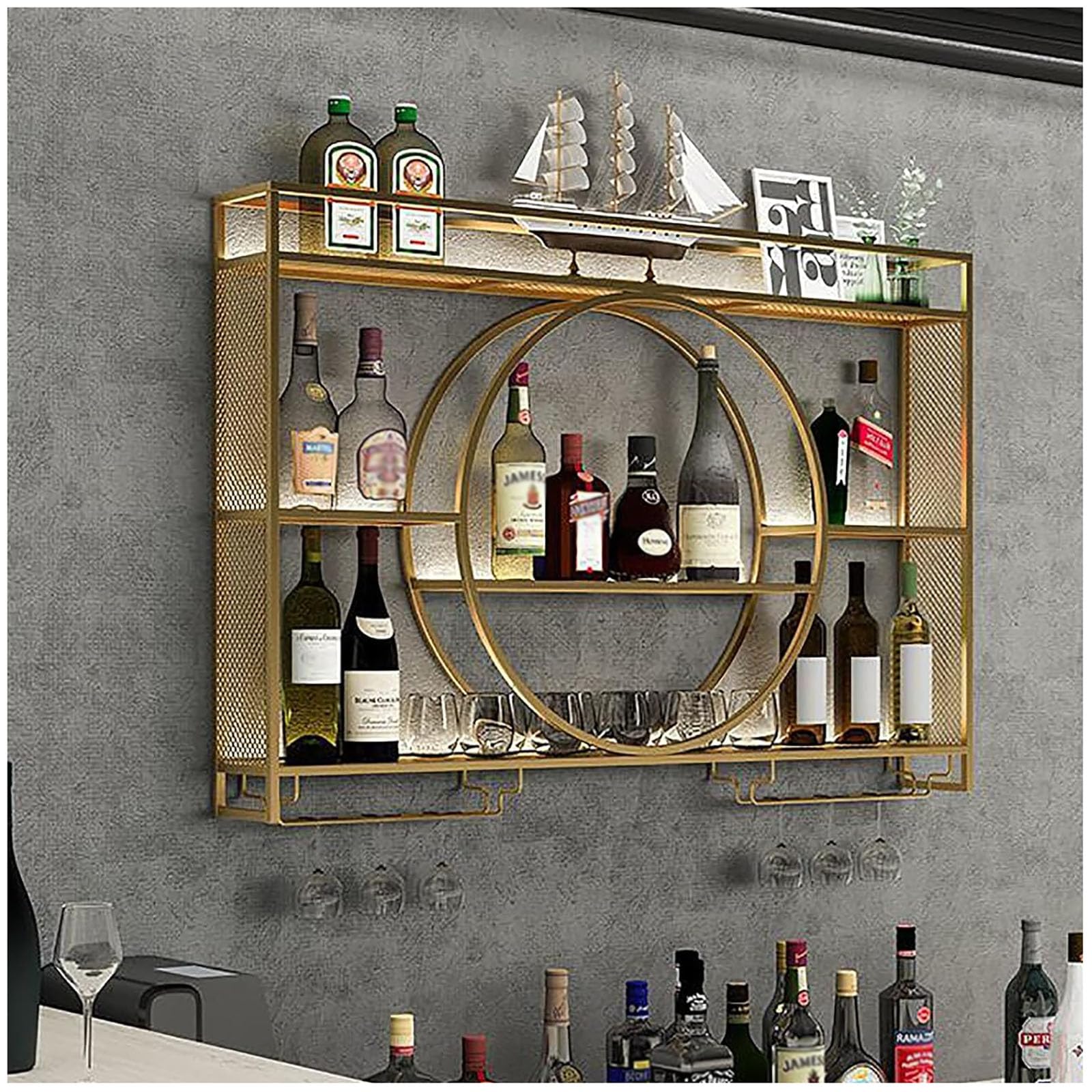 Casier à vin porte-verres à vin mural pour partager des moments inoubliables