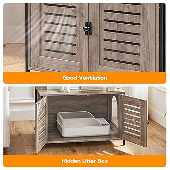 gato♡ Amazon.com : HOOBRO Cat Tree with Litter Box Enclosure, 27.6