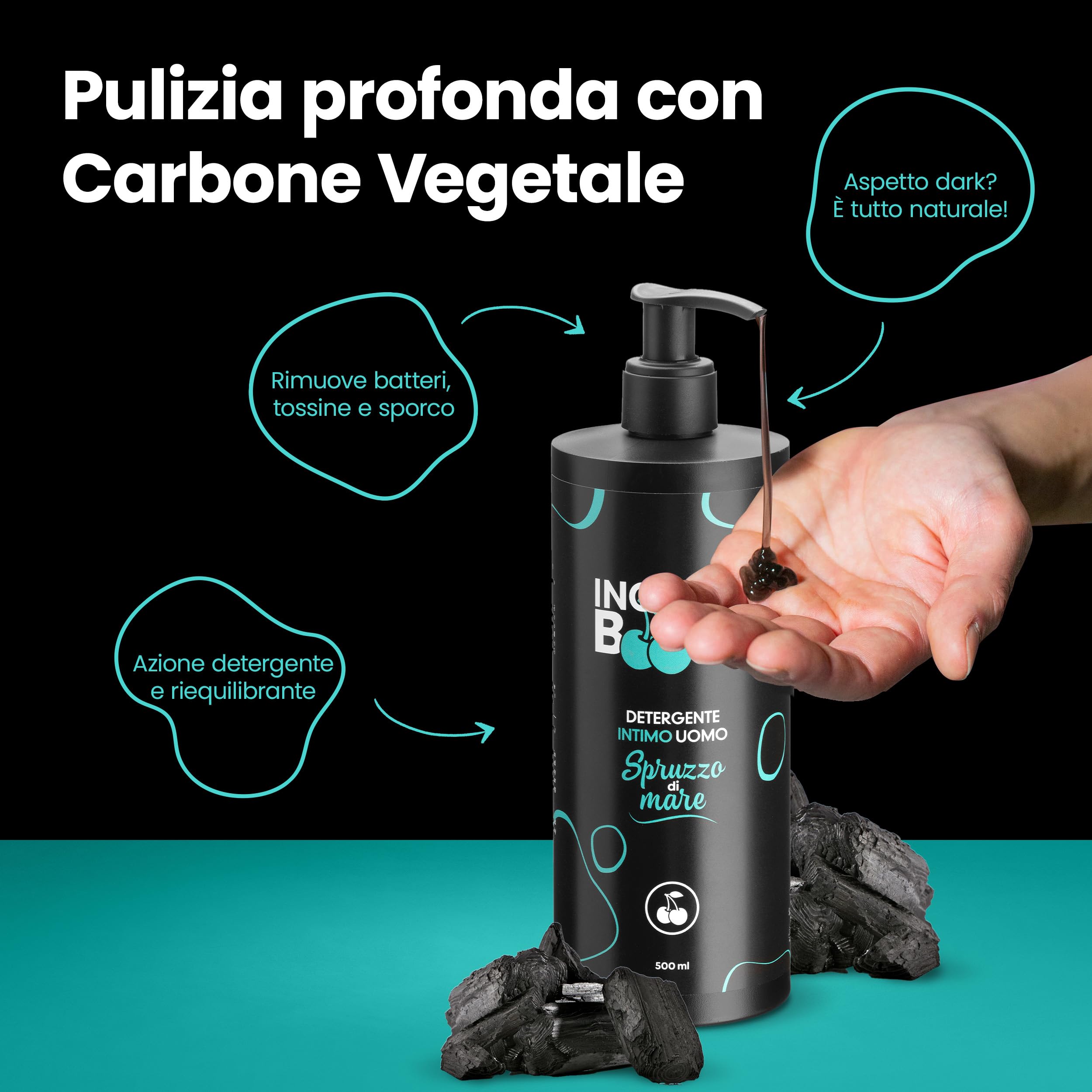 Incredy BooLS - Limpiador íntimo para hombre Bio & Vegan Ph 5,5 perfumado - 500 ml (pulverización de mar)