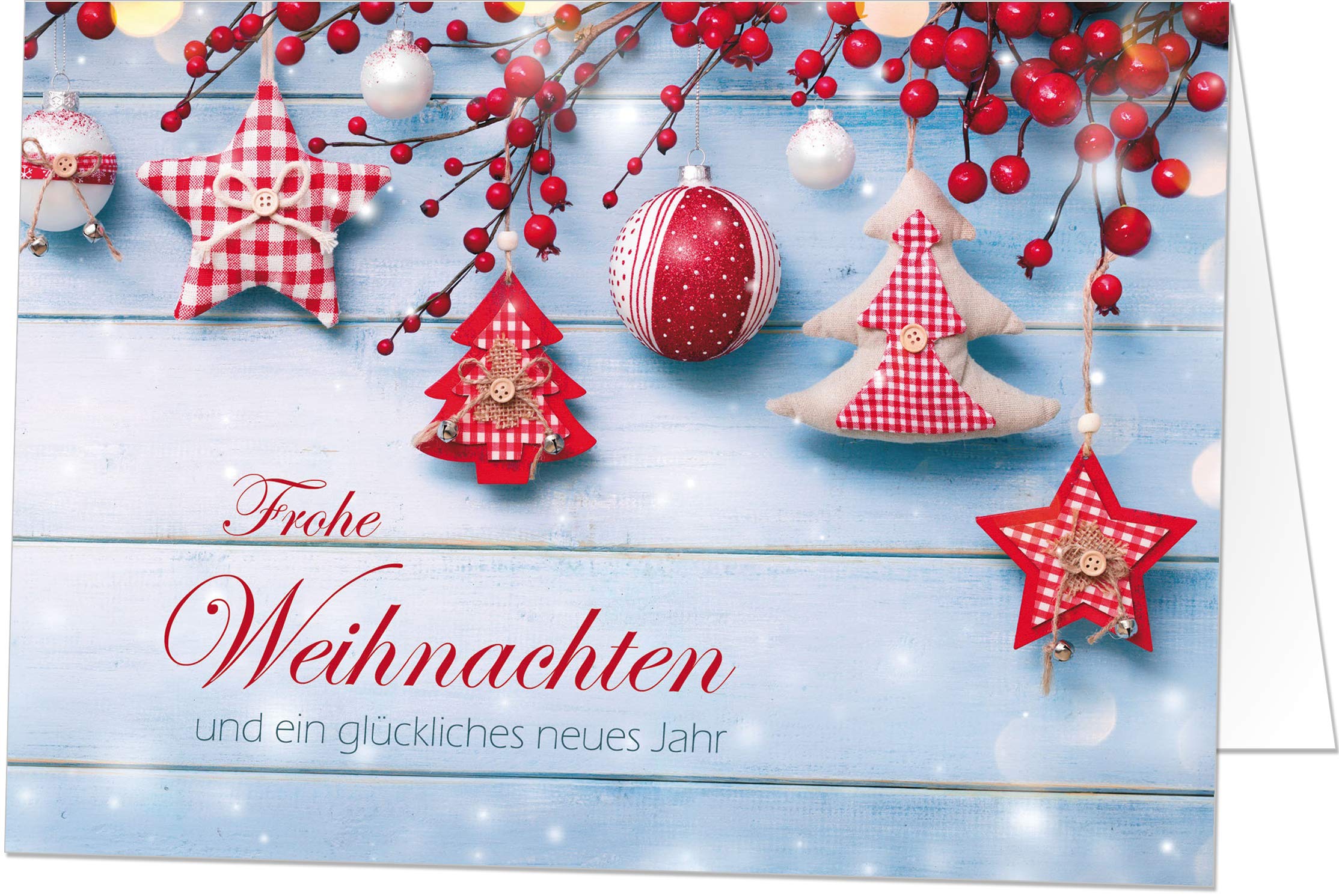 100 Exklusive Weihnachtskarten (Klappkarten) mit Umschlag, perfekt für stilvolle Grüße an Geschäftspartner und Freunde