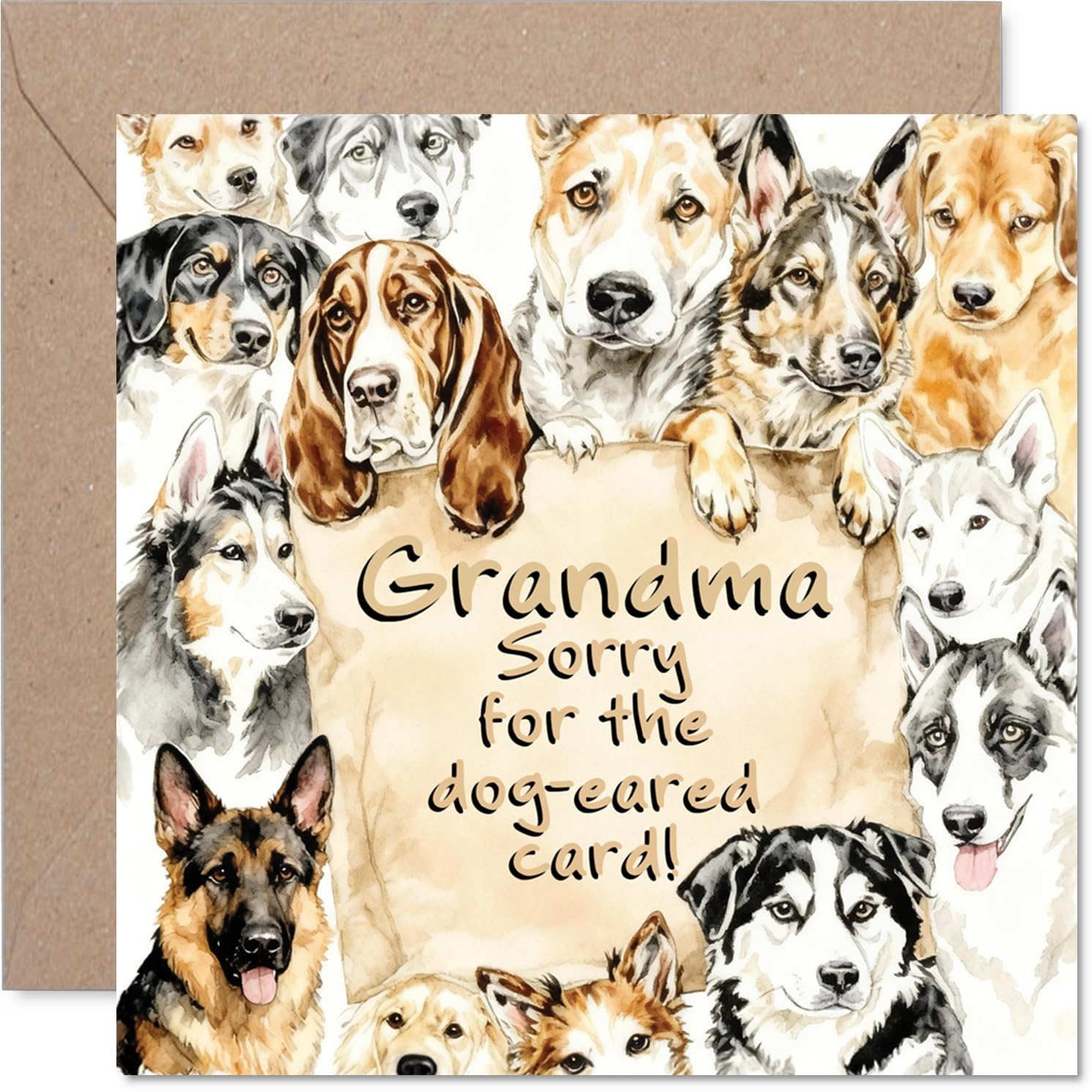Grandma Birthday Card, Dog Eared
