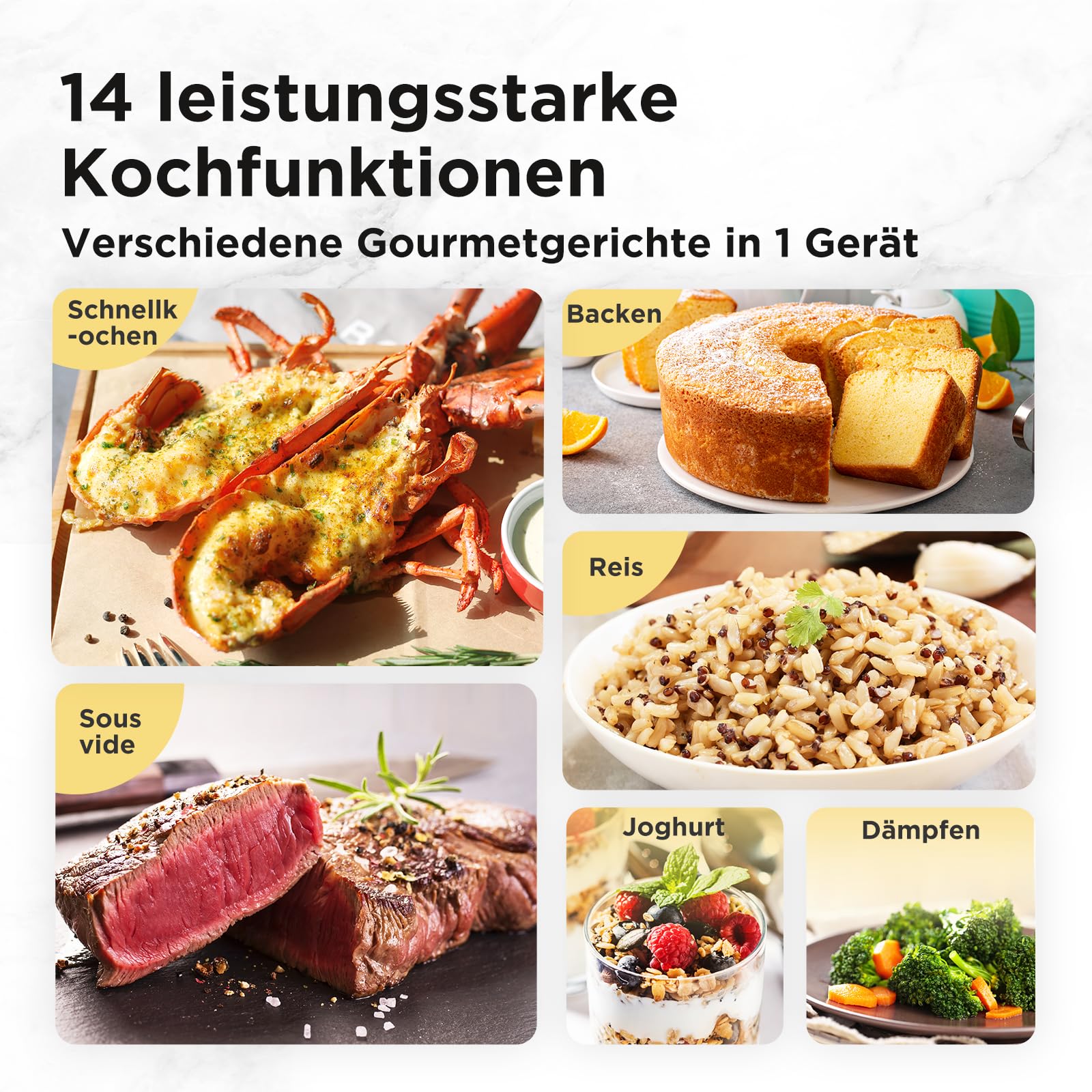 Midea Elektrische snelkookpan, 9-in-1, 12 voorinstellingen, instant