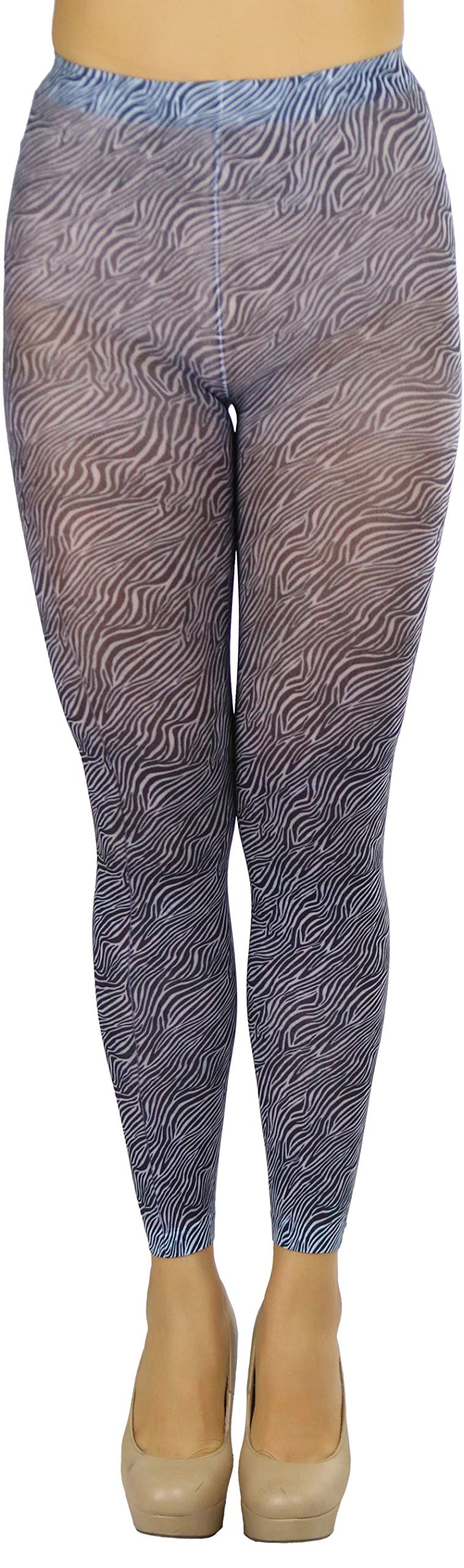 ToBeInStyle Women’s Footless Opaque Animal Zebra Tiger Tights Hosiery
