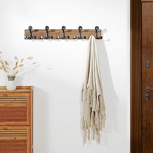 Miniatura 269 de SKOLOO Perchero de madera blanca de 17 pulgadas con 3 ganchos triples, ideal para entradas familiares, aulas y almacenamiento de suministros para