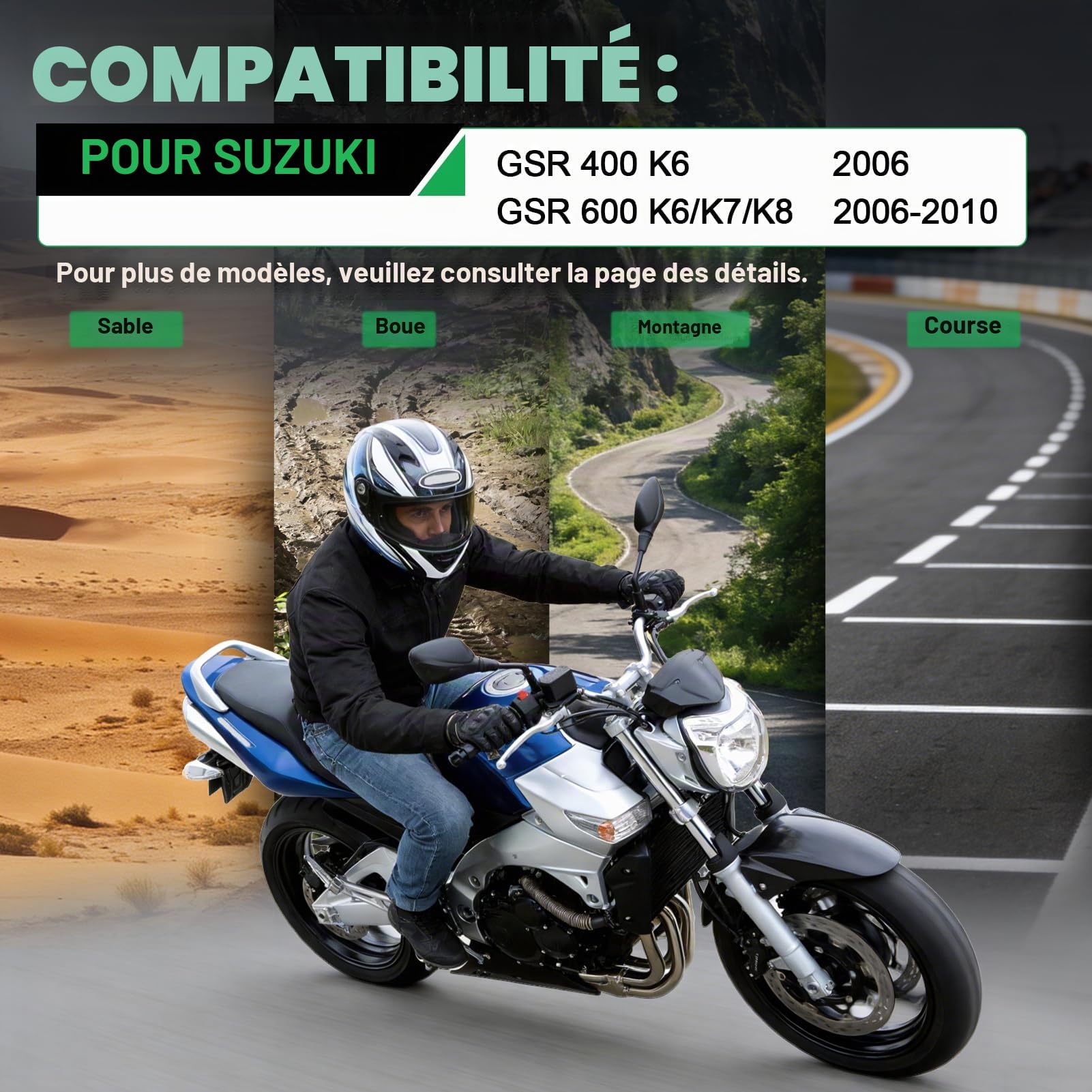 Plaquettes de Frein Avant et Arrière pour Suzuki GSR 600 K6 K7 K8 2006-2010 GSR 400 K6 2006