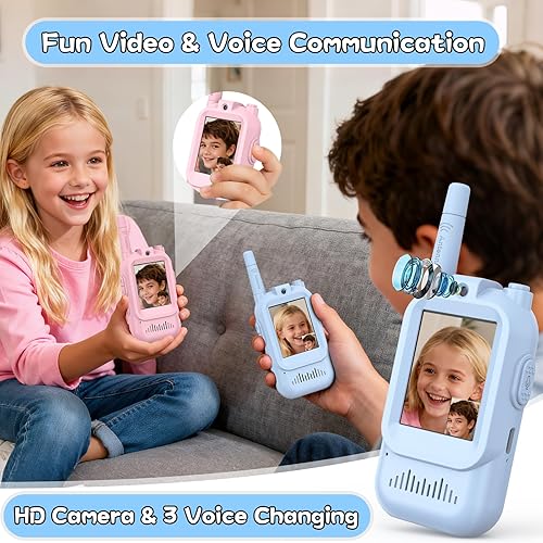 Miniatura 2 de Walkie Talkies para niños, paquete de 2, radios bidireccionales recargables de largo alcance, juguetes para niños y niñas de 3 a 5 años, aventura al