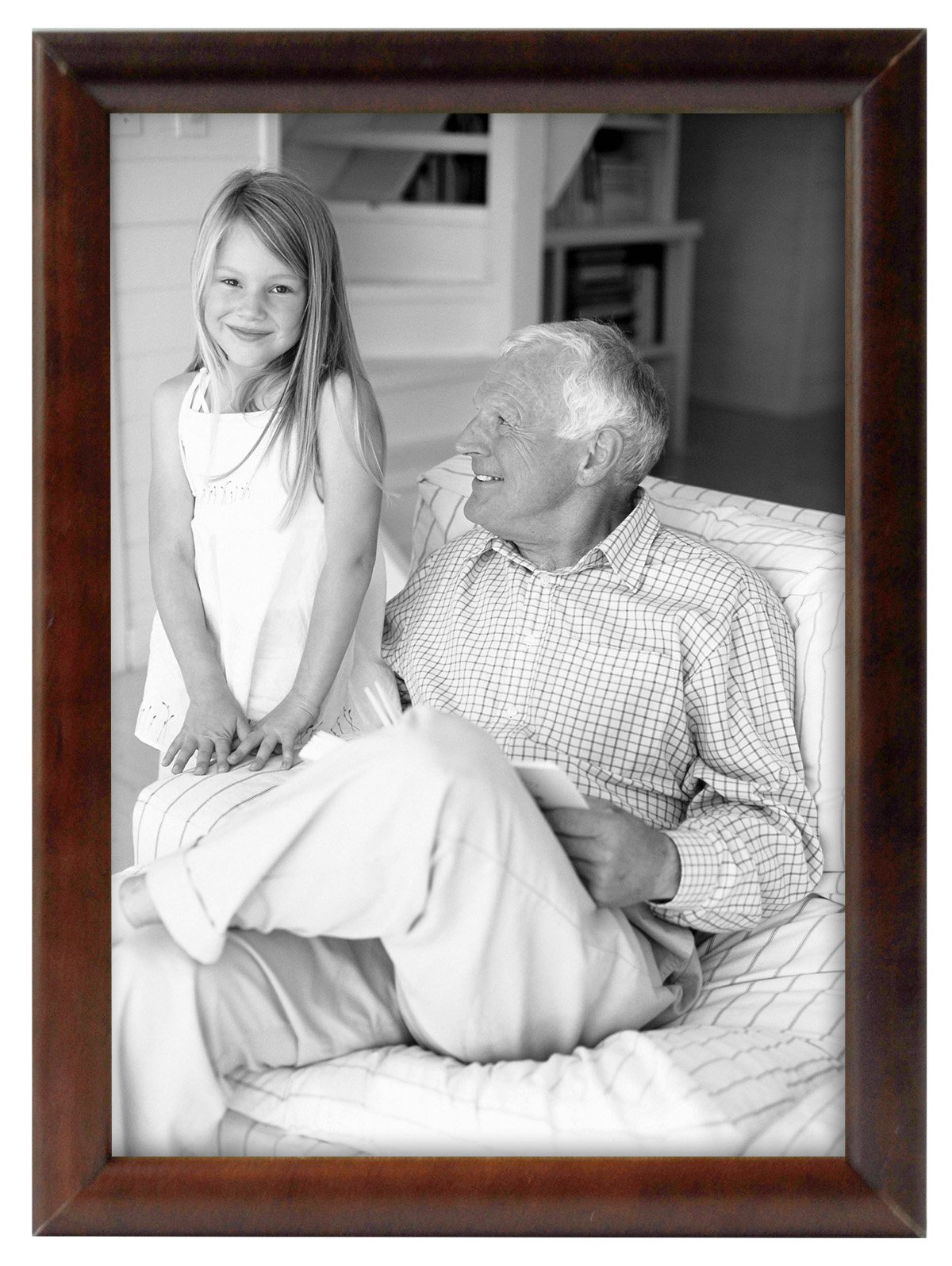 MCS Bullnose Series, Wood Picture Frame for A 10cm x 15cm Photograph, 1.3cm Width, Colour: Walnut.