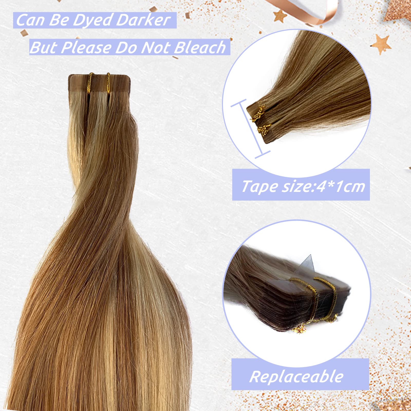 Reusable Hair Extensions 20 Piece Tape-In Hair Extensions 