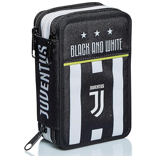 Immagine del prodotto Seven Astuccio Scuola Juventus 3 Zip, Bianco Nero, Triplo Scomparto Accessoriato Con Matite, Penne e Pennarelli, Accessori Juventus Scuola & Tempo Libero, Accessori Per Zaino Bambini e ragazzi