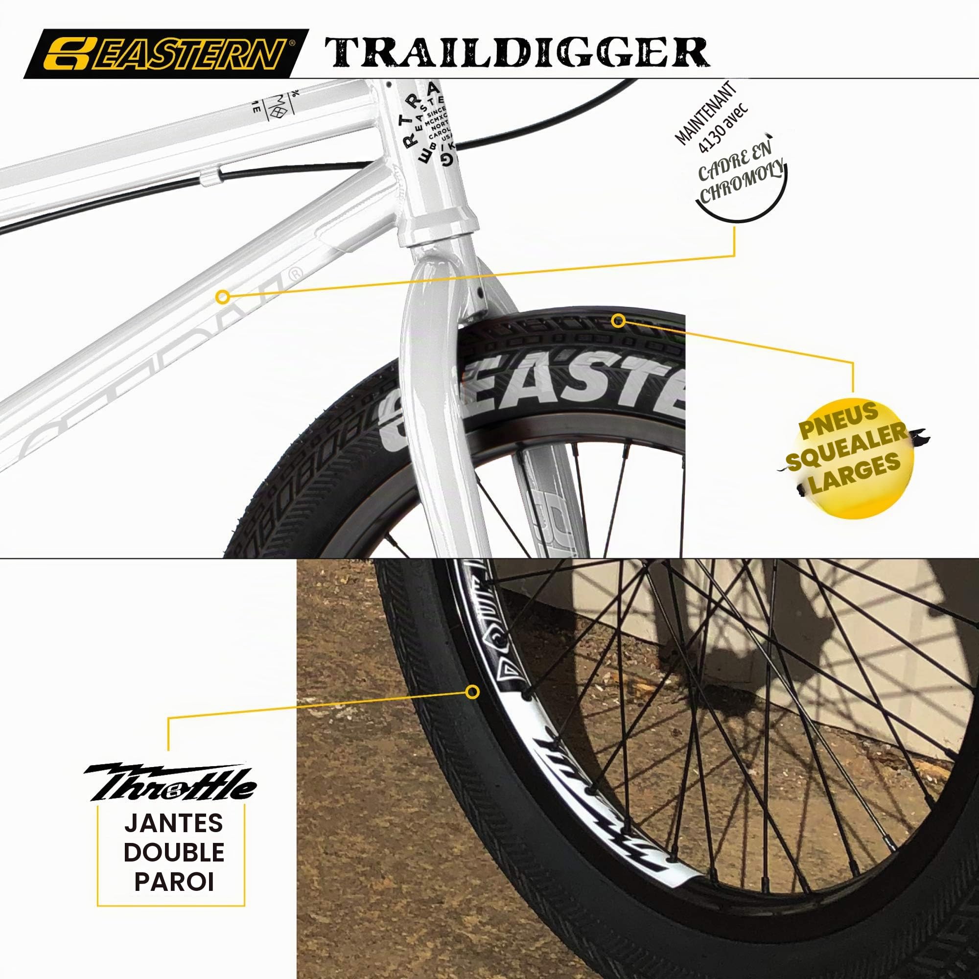Eastern Bikes Traildigger Vélo BMX 20 Pouces Cadre en Chromoly Complet