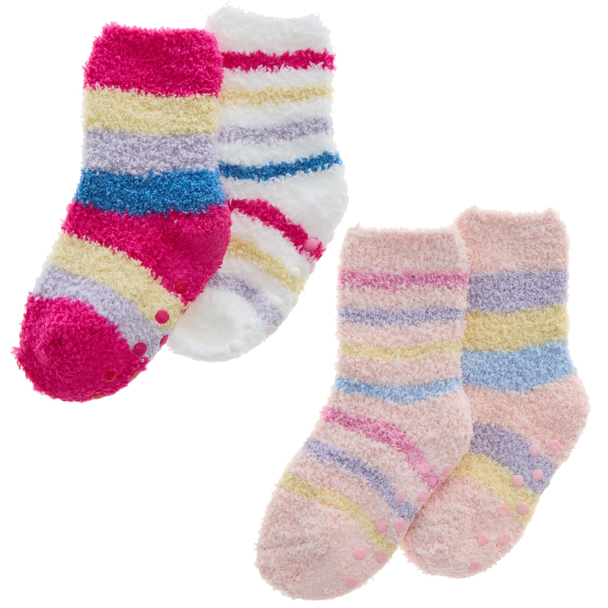 Undercover 4 Pairs Baby Girls Cosy Socks 44B1009 Mixed Pink Stripes (1 x Each) 0-0