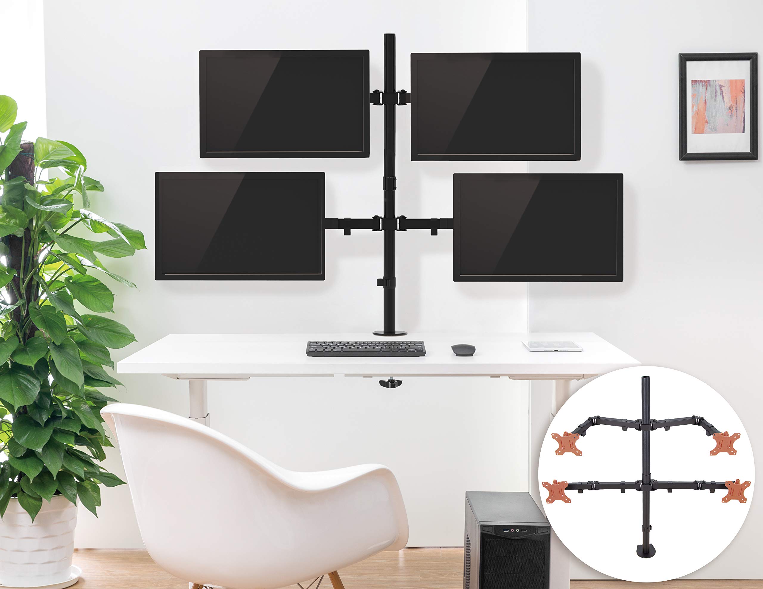 Stand Steady ClampOn 4 Monitor Mount Desk Stand Height Adjustable