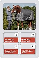 Vista 5 de HORZE Glasgow - Manta de invierno resistente al agua (relleno de 12.35 oz), perla ennegrecida, 72 pulgadas