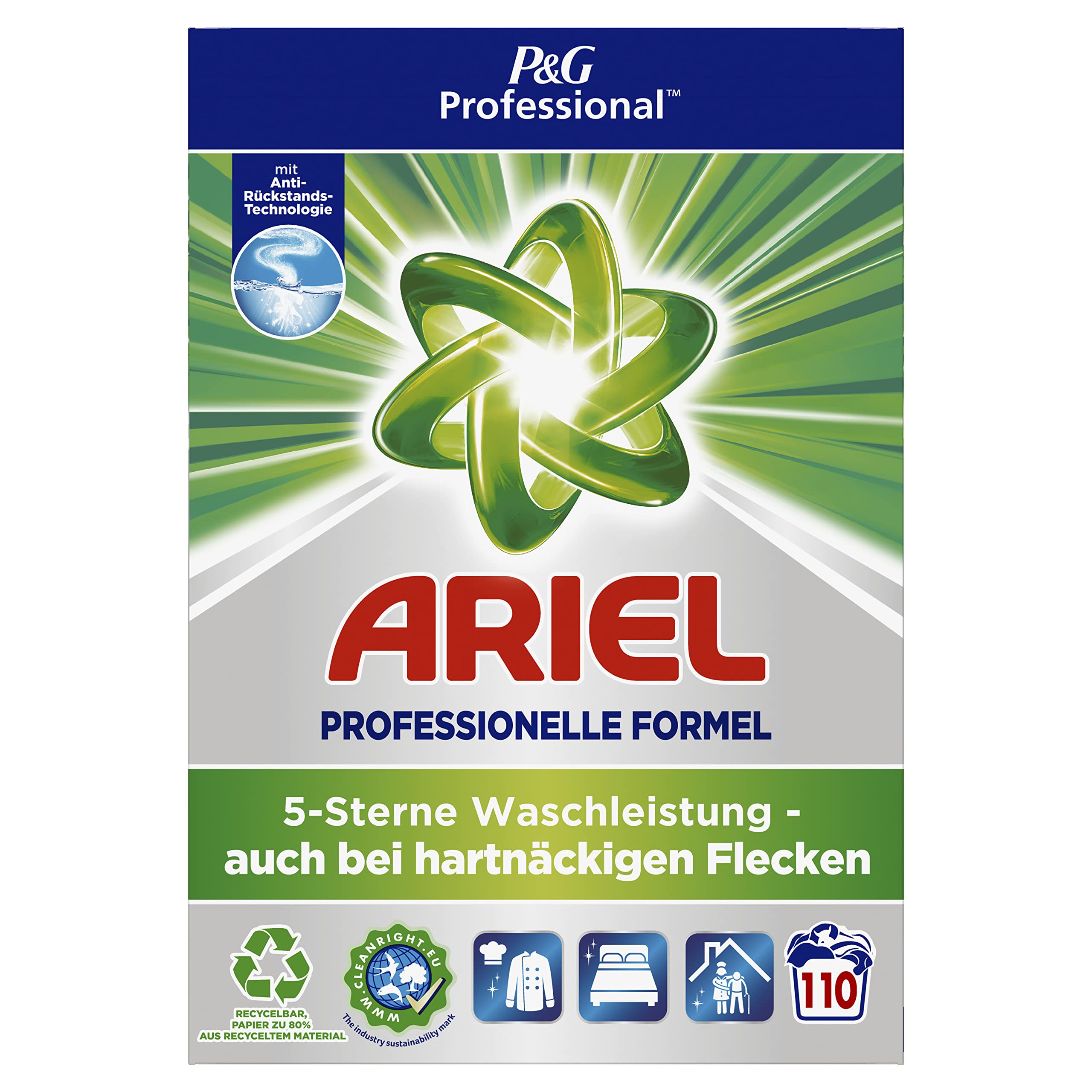 Ariel Professional Pulver Universal Waschmittel, 110 Waschladungen, 7.15kg