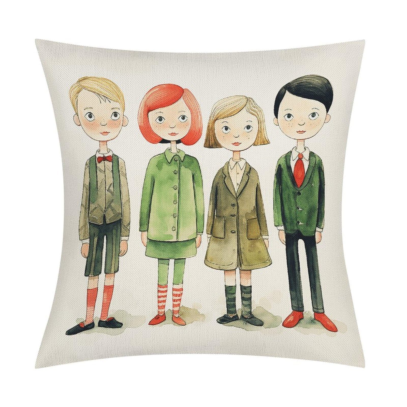 Adfgyerh Style Simple Figure Drawing Pillow Covers Soft And Comfortable Invisible Zipper ，Home Decor 18X18 Inch Edging Technology，Throw Pillow Covers For Couch Sofa Bedroom Living Room.