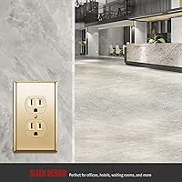 Vista 90 de ENERLITES Elite Series Duplex Receptacle with Screwless Wall Plate, Residential Grade Duplex Outlet, Tamper-Resistant, Grounding, 15A 125V, UL Silver