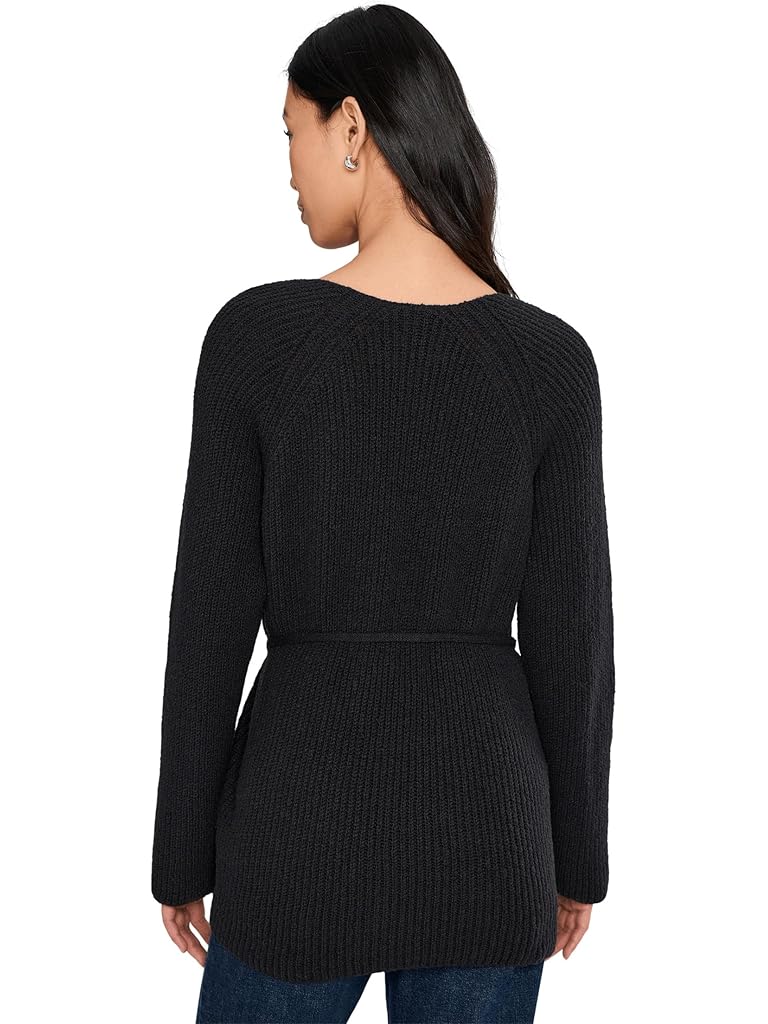 Black Eileen Fisher Peruvian Cotton Cloud V-Neck Cardigan