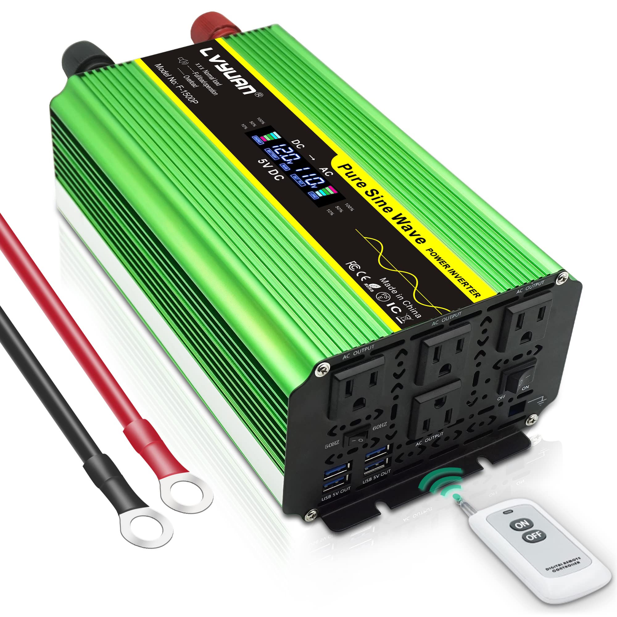 Amazon.co.jp: LVYUAN【正規品】インバーター 正弦波 12V 1600W 最大 