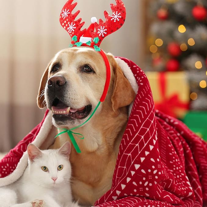 4 Disfraces de Reno para Mascotas Navidad Accesorios Perros Gatos Pequeños Medianos miniatura 4