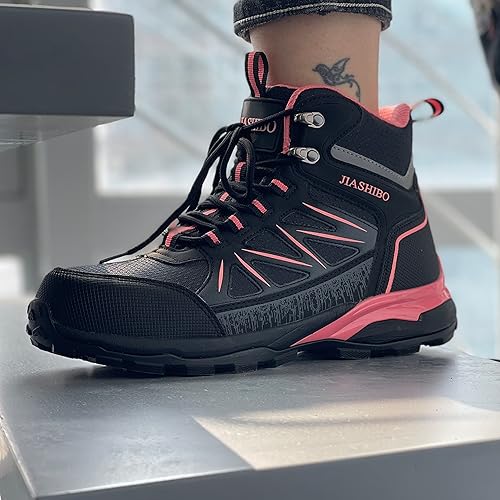 Miniatura 5 de Botas de trabajo con punta de acero para mujer, botas de trabajo aisladas, zapatos de punta de acero, botas de construcción cómodas, botas de