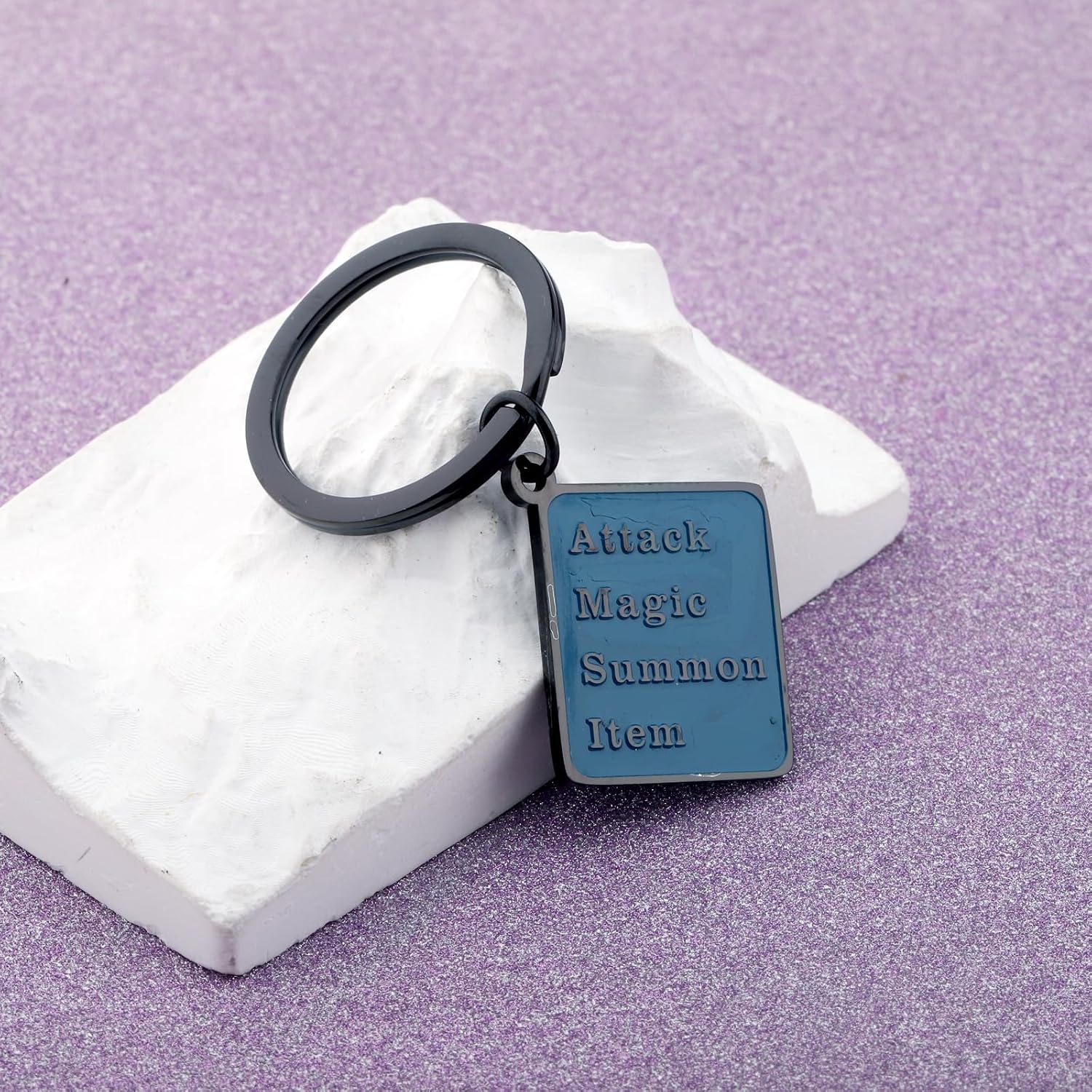 FAADBUK FFVII Inspired Gift Final Fantasy VII 7 Keychain Attack Magic Summon Item Poop Gaming Keychain for Gamer