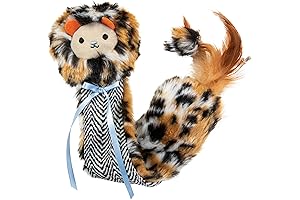SmartyKat Bendy Buddy Looney Lion Heart Kicker Plush Cat Toy with Refillable Catnip
