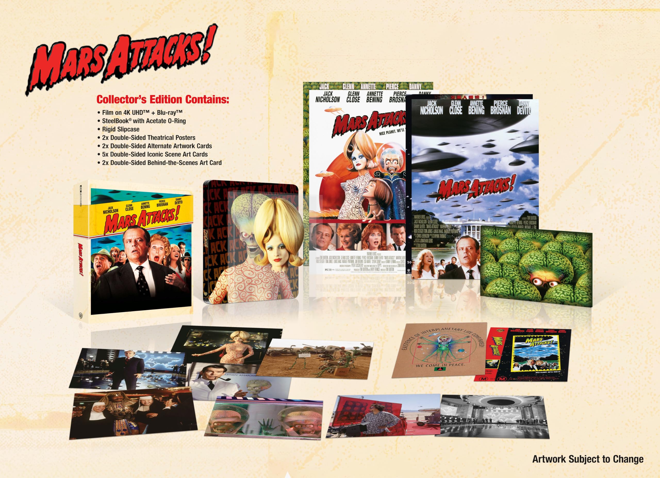 Mars Attacks! 30th Anniversary Collector's Edition with SteelBook [4K Ultra HD] [1996] [Blu-ray] [Region Free]