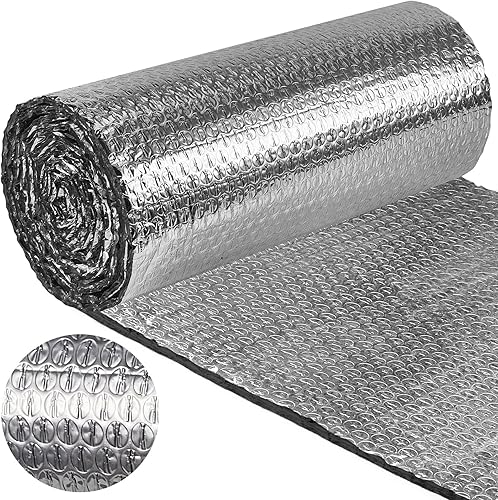 Amylove Rollo de aislamiento reflectante de doble burbuja para verano, cubierta de tragaluz para bloquear los rayos UV del sol, calor, lámina de
