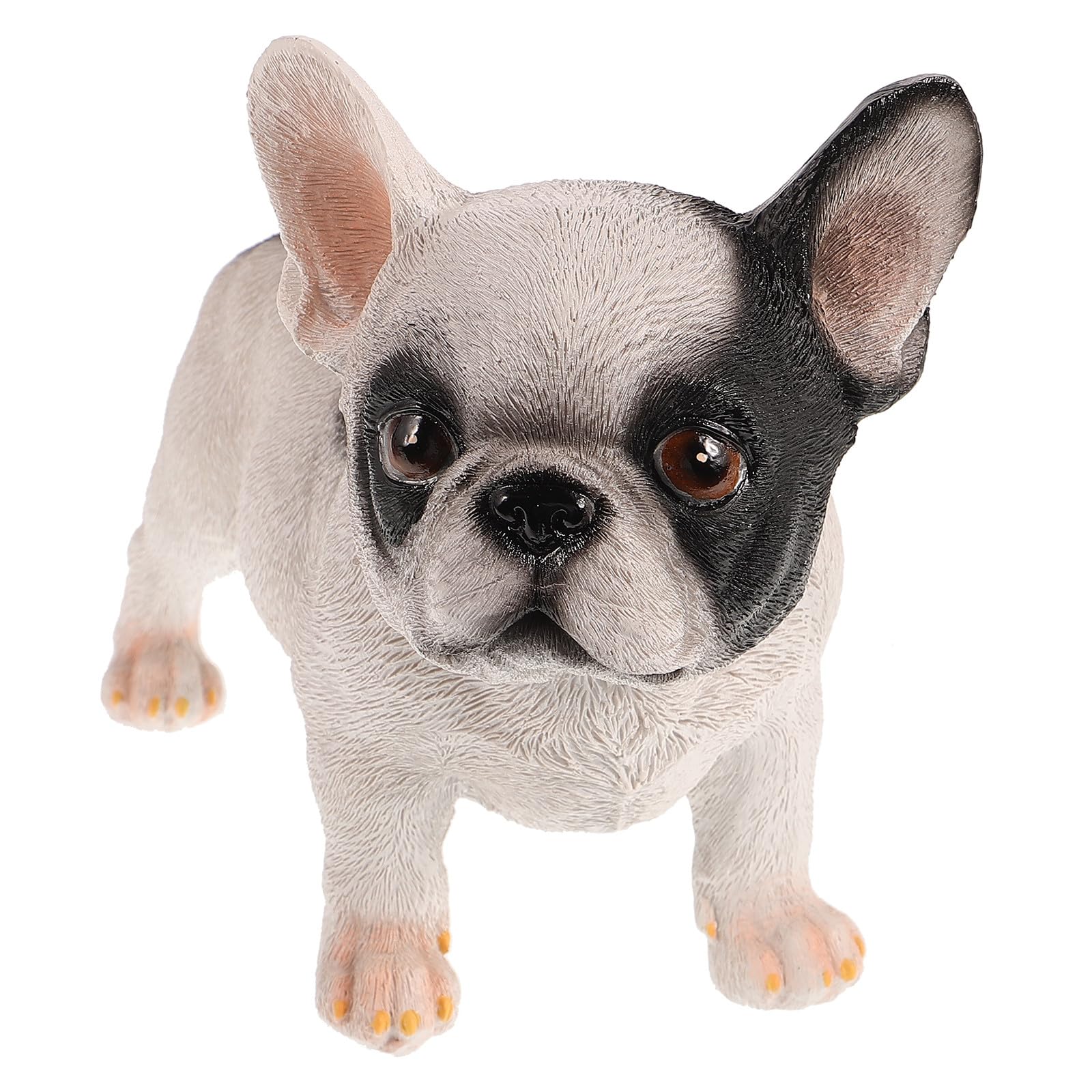 Statue de chien bulldog en résine Hanabass, une sculpture chic bicolore et durable
