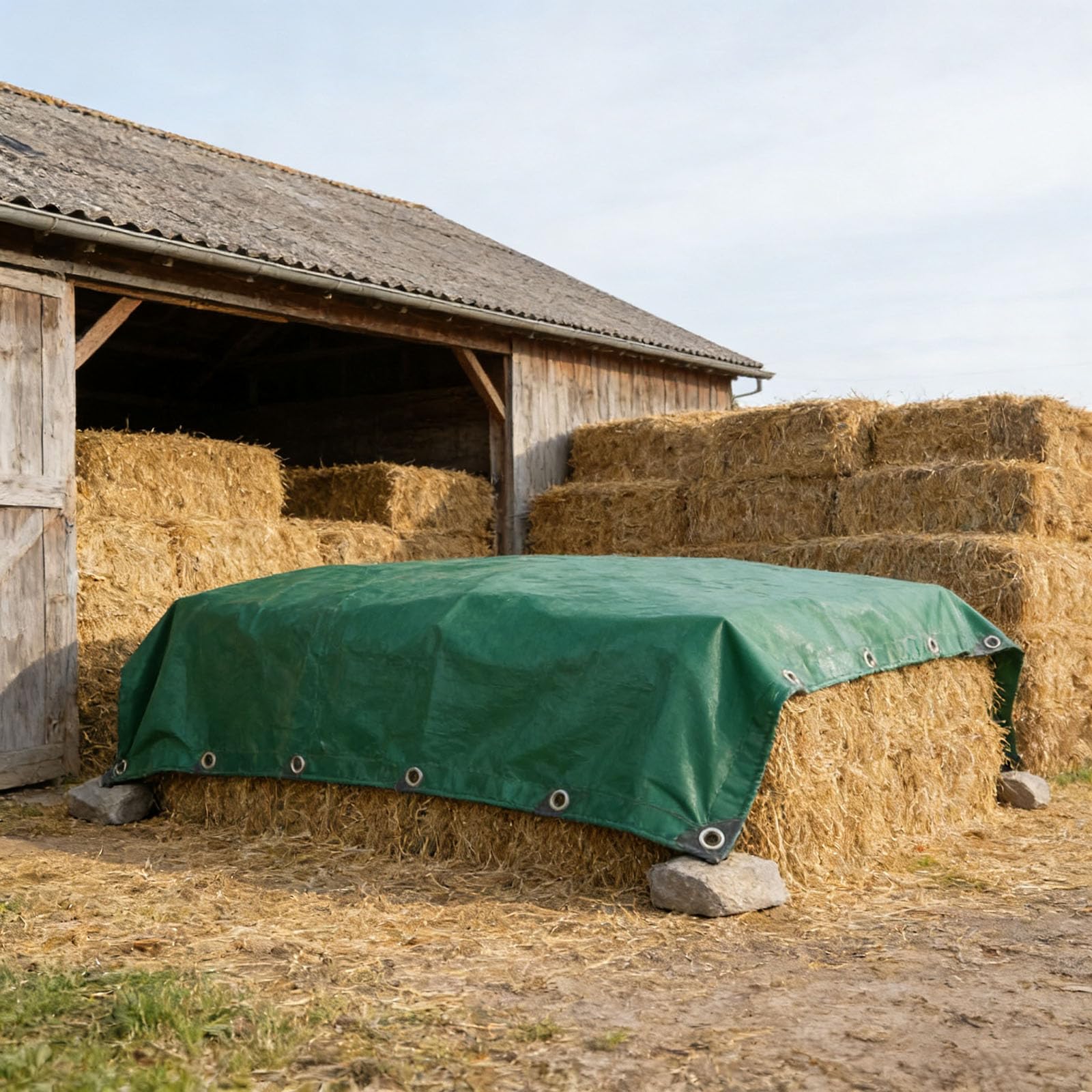 Plandeka 190 x 200 cm Odporny Na Warunki Atmosferyczne Plandeka Kempingowa Materiał Pe, Odporny Na Pleśń I Rozdarcie Do Wielofunkcyjnej Ochrony Wewnątrz I Na Zewnątrz, Zielony