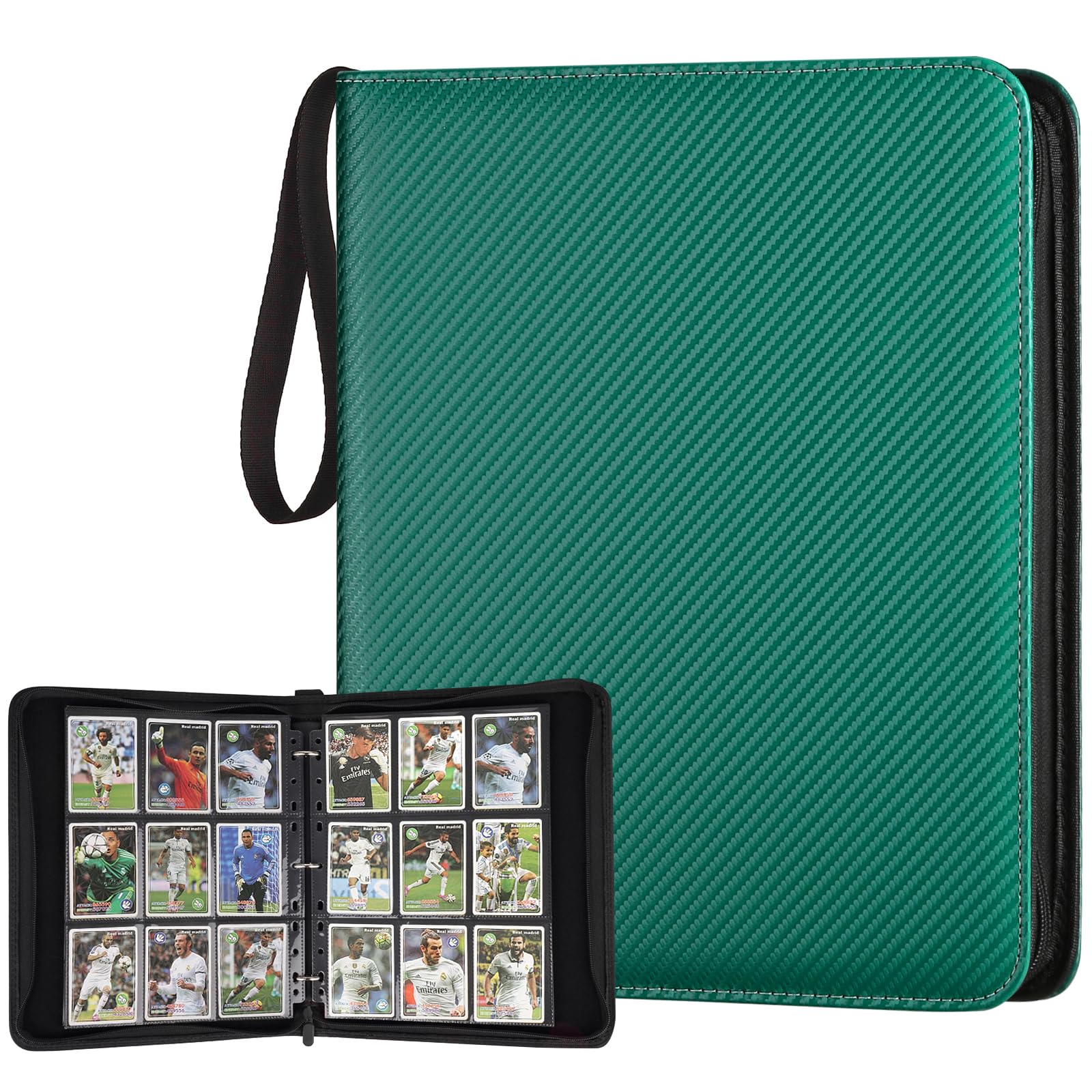 GERMUN 9 Pocket Card Binder, Premium Zip Trading Card Binder, 720 Double Sided Pocket PU Card Collection Binder, Collector Card Album, Card Folder for MTG, TCG, Sports Cards, Game Cards (Dark Green) — image 1