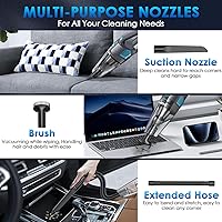 Vista 3 de Aspiradora de Mano Inalámbrica, 15000PA de Succión Fuerte Aspiradora de Mano Recargable para Coche, Aspiradora de Mano Portátil con Múltiples