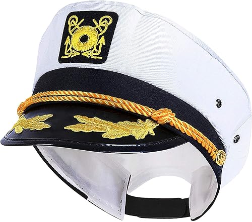 Miniatura 3 de Sombrero de capitán de yate, gorra de capitán de barco marinero, accesorio de disfraz para adultos, Sombreros y Coozies de Yate