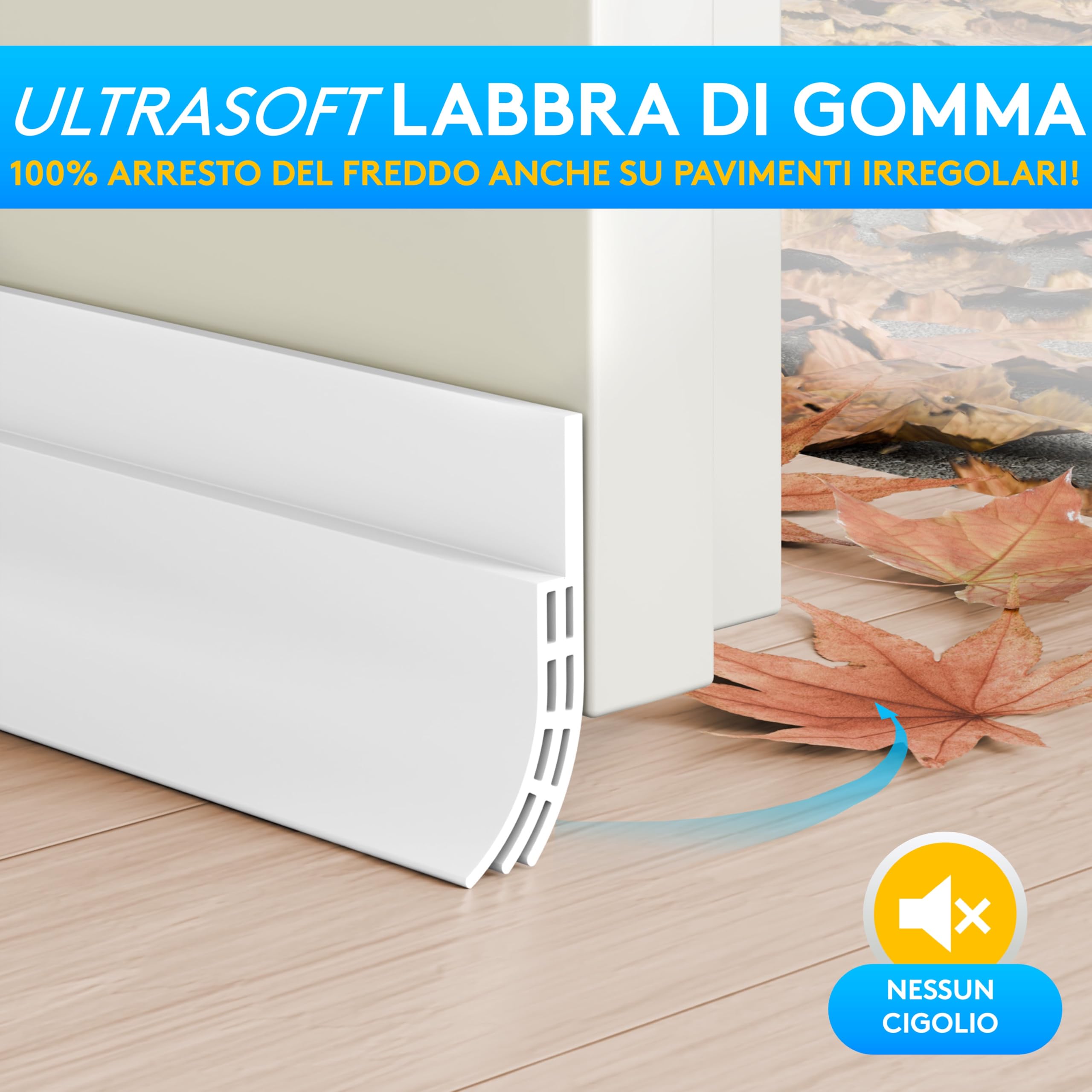 Paraspifferi Sottoporta SilverRack Premium - 1x1m Bianco Per Isolamento Freddo E Acustico - Foto 5