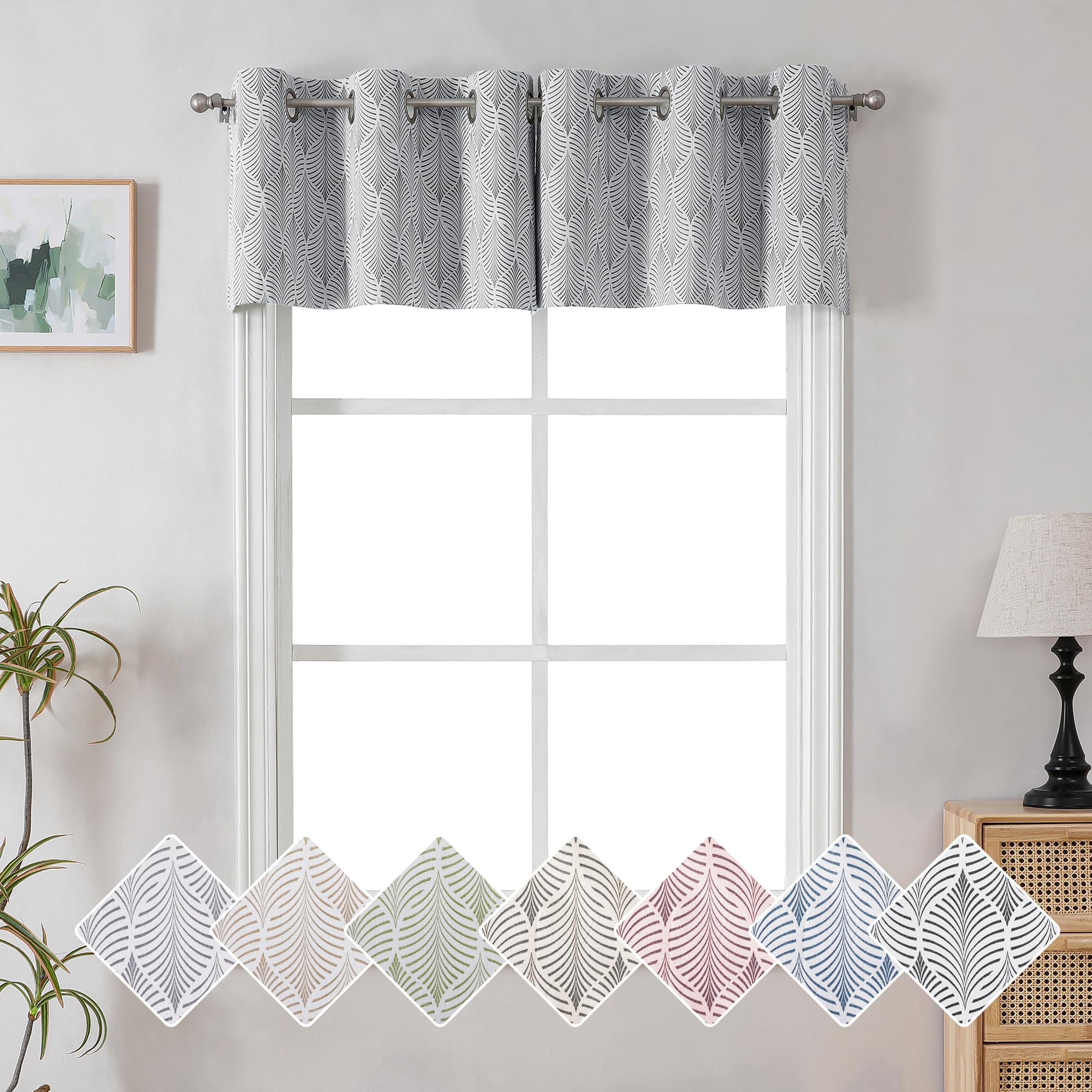 Snapklik.com : Mimo Print Valance Curtain 14 Inch Long For Kitchen