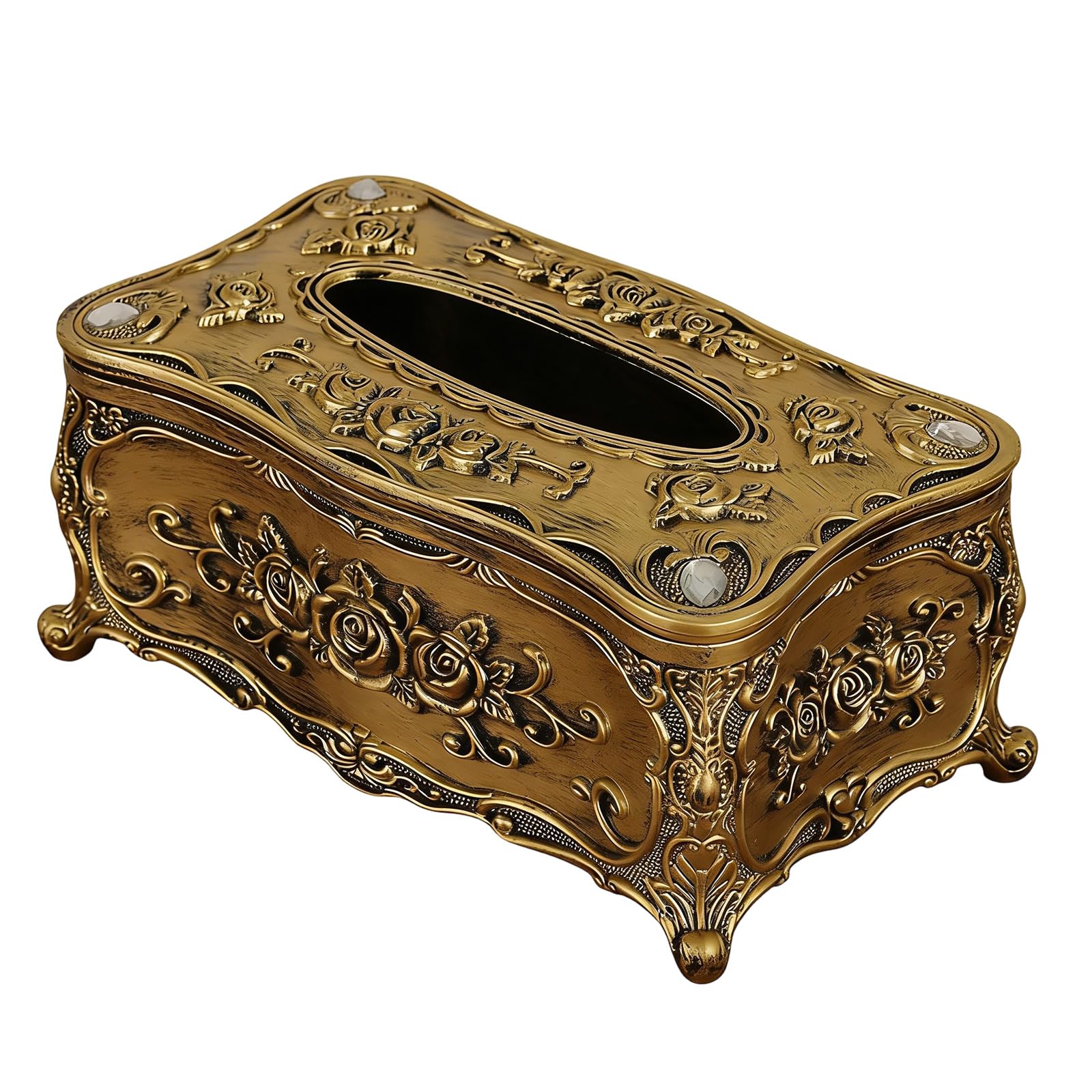 Yhplxyuus Alloy Finish Tissue Dispenser Raised Designs Any Room Easy Replacement Tissue Box