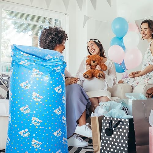 Miniatura 6 de Teling 2 bolsas de regalo grandes de 70 x 40 pulgadas para regalos gigantes, bolsa de plástico extra grande para regalos enormes bolsas de envoltura