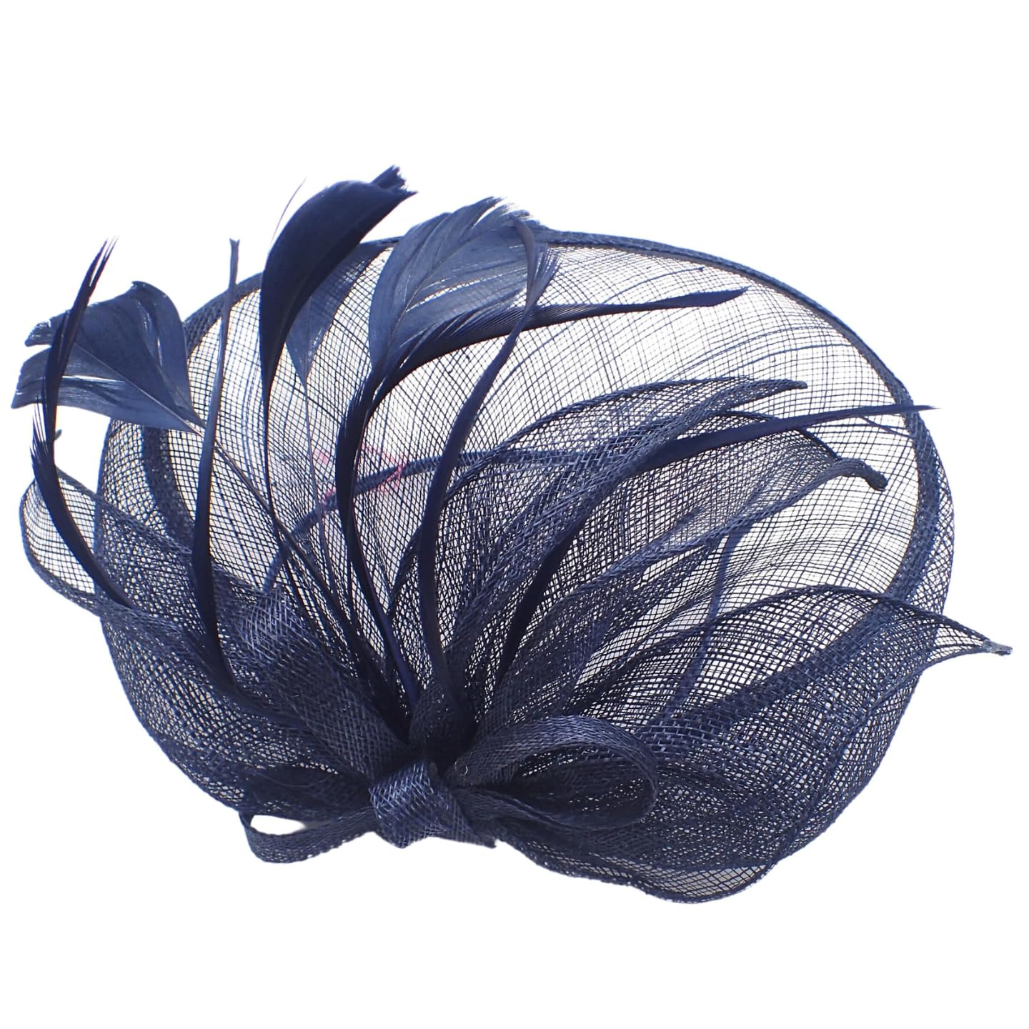 Topkids Accessories Girls Navy Hair Fascinator Hat Hatinator Sinamay Headband Fascinators Disc Saucer Fascinator Ascot Hats Wedding Hat On Aliceband For Women, Ladies (Navy)
