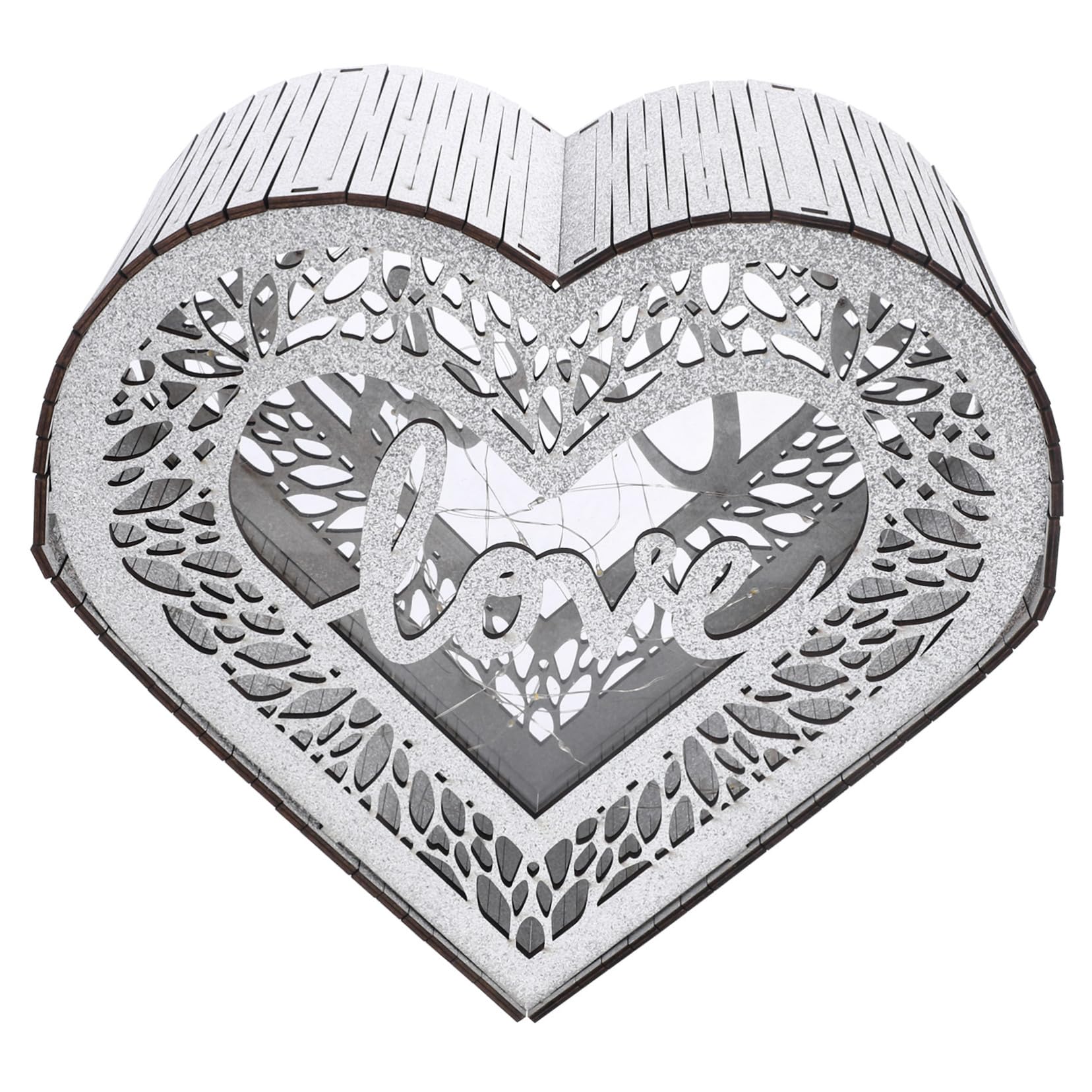 Parliky Heart-shaped Wooden Card Box for Weddings Graduations Elegant Blessing Card Container for Receptions Rustic Decor for Events Storage