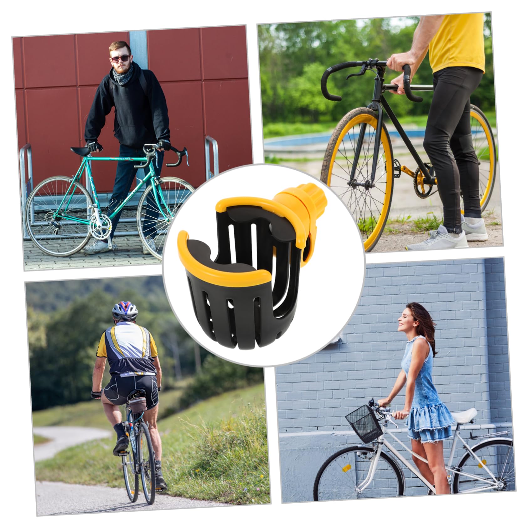 Portabottiglie per Passeggino Girevole, Regolabile, Abs | Biberon e Bottiglie, Bocca Tonda, Rimovibile, per Manubrio Scooter e Bicicletta