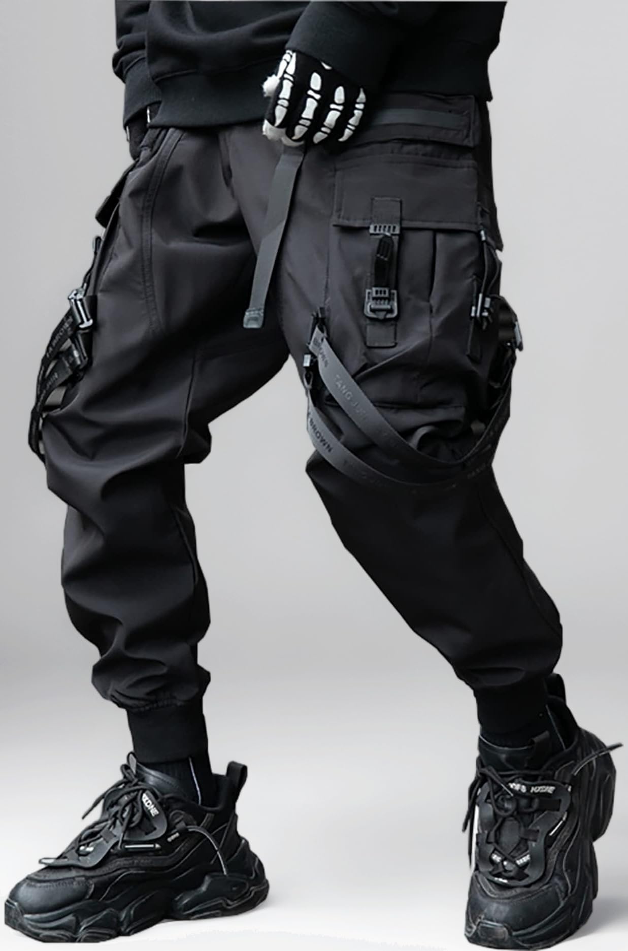 Niepce Inc Men's Japanese Streetwear Techwear Cargo Pants with Design