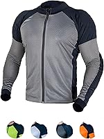 Vista 14 de WICKED STOCK Camisa de motocicleta blindada de malla para hombres y mujeres – Camiseta protectora de motocicleta de malla CE nivel 2 para verano