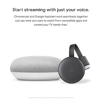 新品 Google Chromecast 　＆　GOOGLE  MINI Google Smart TV Kit with Home Mini & Chromecast - Stream
