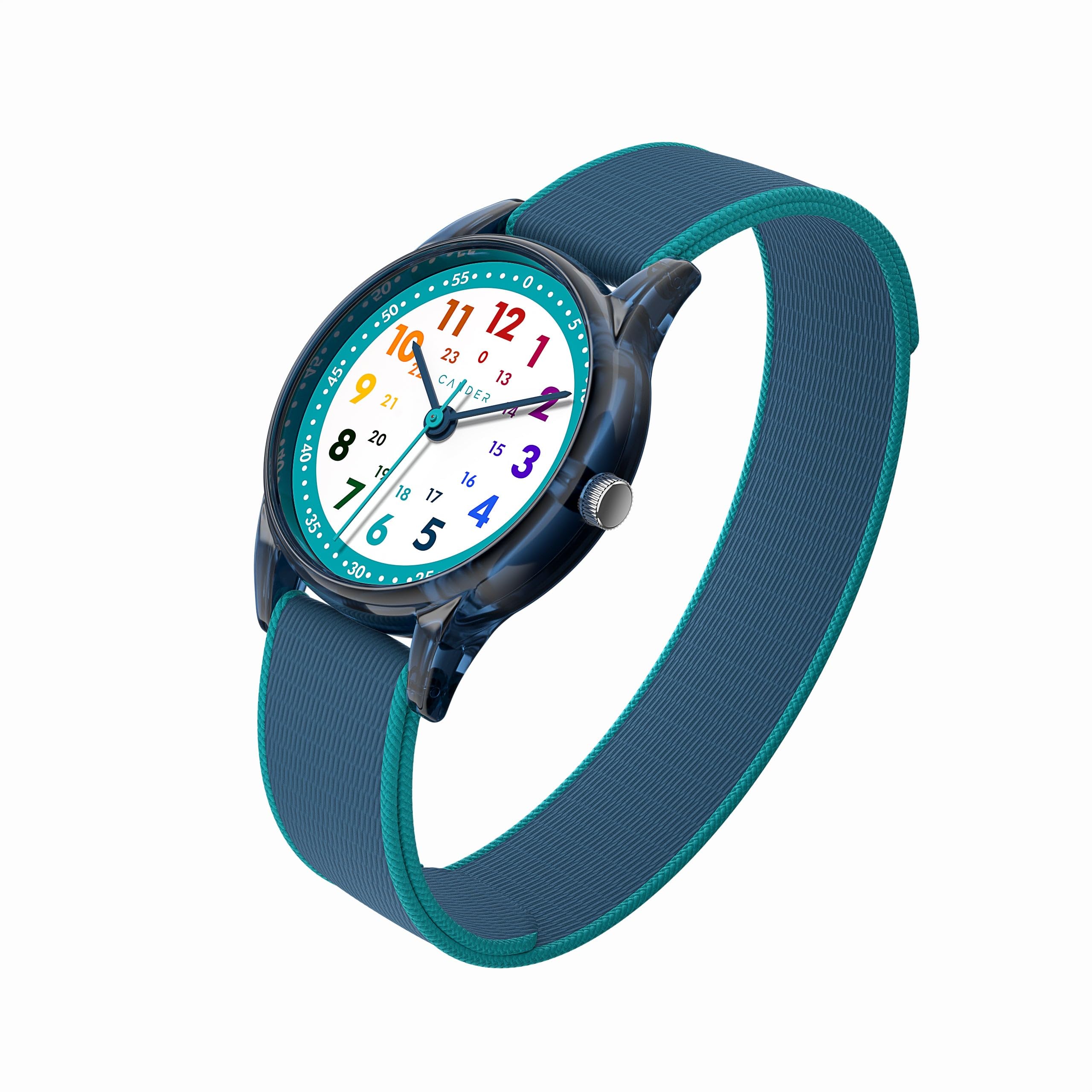 Cander Berlin MNA 0130 K - Reloj de pulsera infantil con velcro, resistente al agua, 3 ATM, analógico, color azul