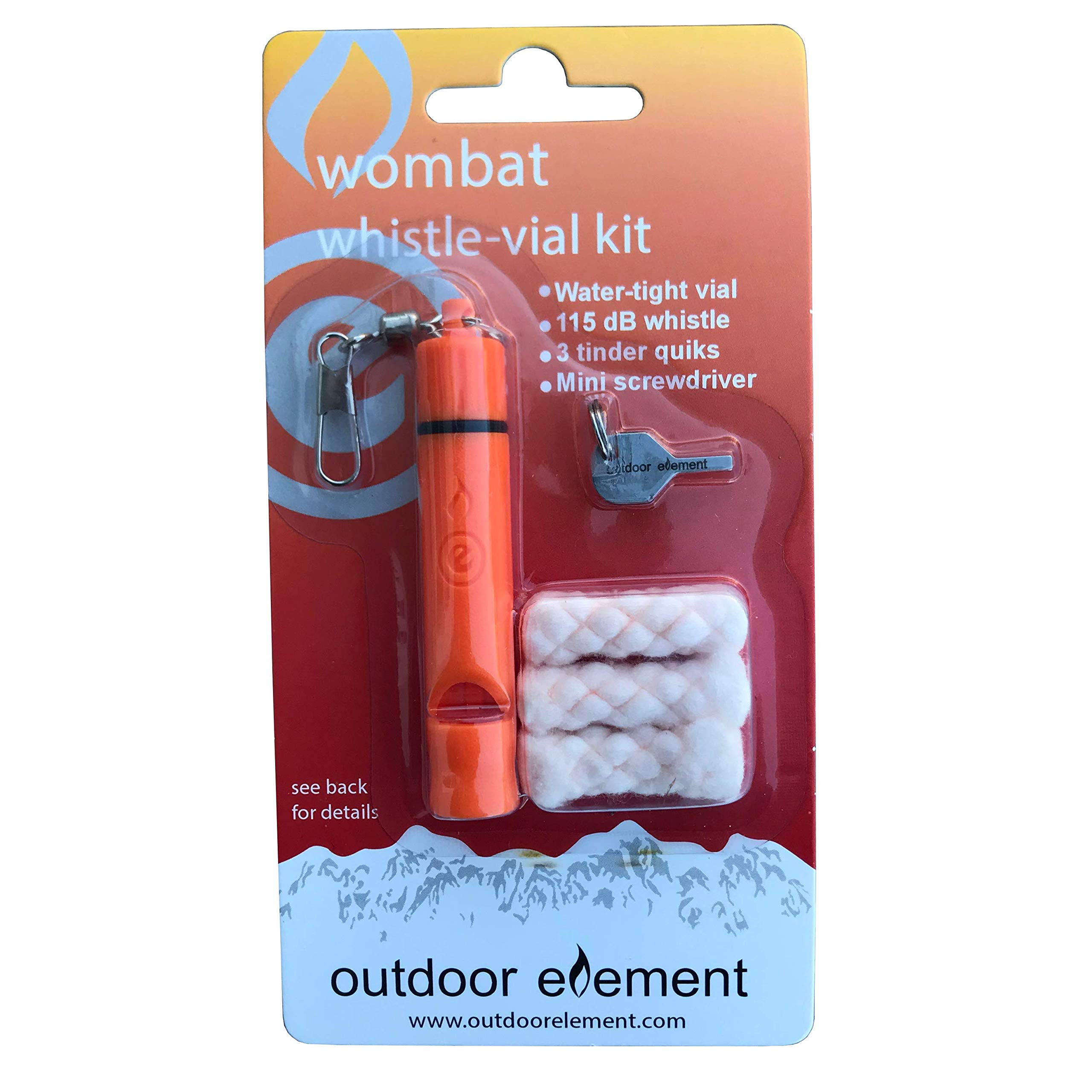 OUTDOOR ELEMENT Wombat Whistle Vial Accessory Kit (Orange) - Image 4