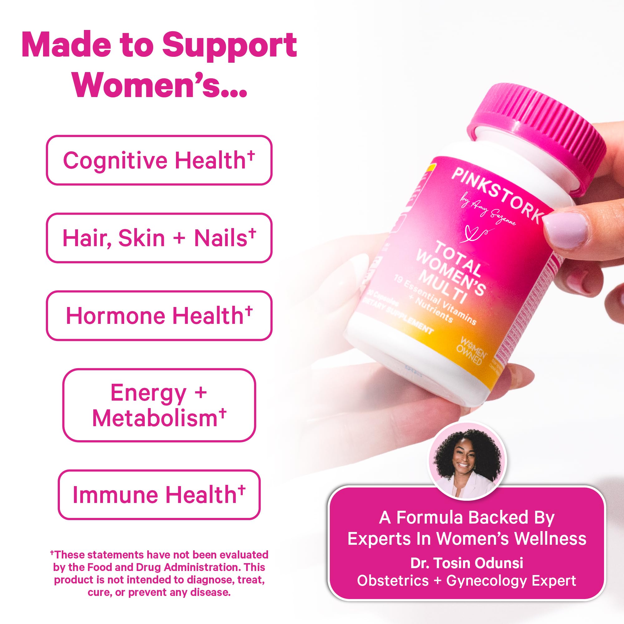 Pink Stork Total Women's Multivitamin, 19 Essential Vitamins, 30 Capsules — Amazon image 3