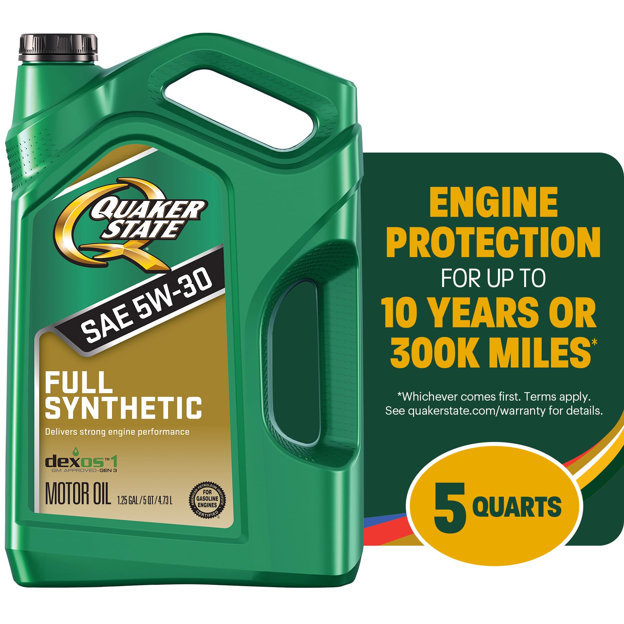 Quaker State Full Synthetic 5W-30 Motor Oil (5-Quart, Case of 3